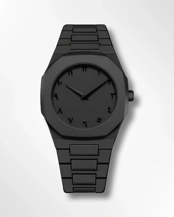 Aura Men's Watch with Arabic Numerals Matte Black Minimalist Analog Watch | Trending Wristwatch